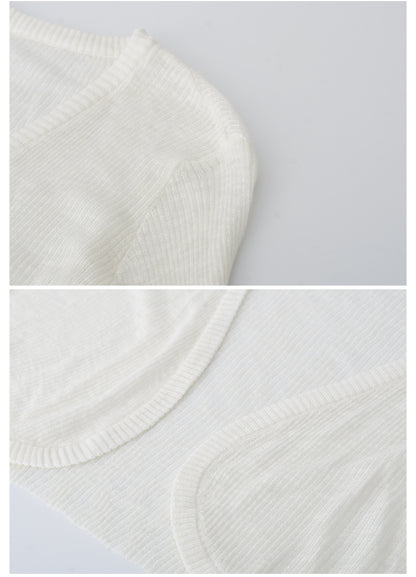 Open-Front Cropped Sheer Knit Cardigan