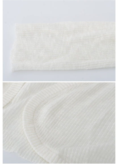 Open-Front Cropped Sheer Knit Cardigan