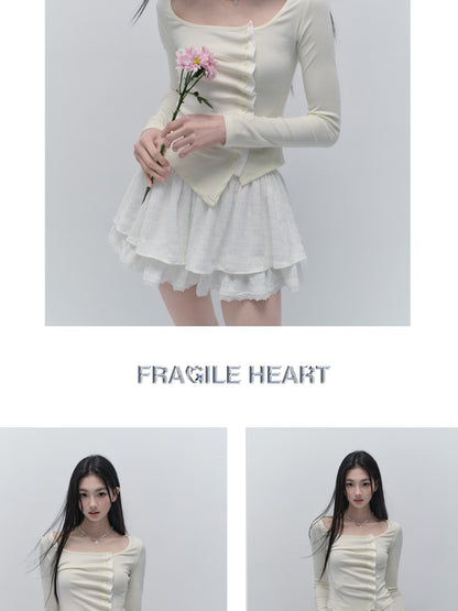 Asymmetric Wave-Front Ballet Neck Top