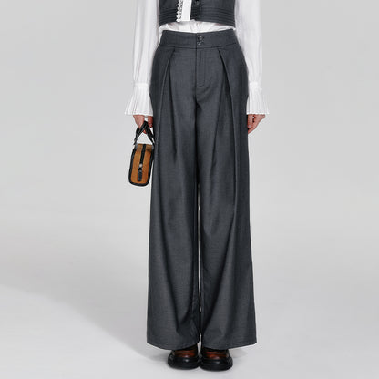 Square Collar Waistcoat, Tie Neck Blouse, Tuck Trousers