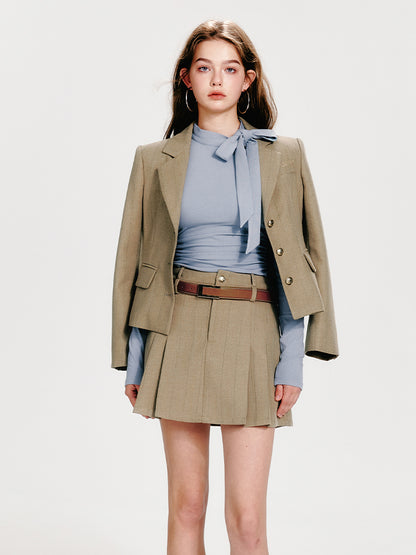 Slim Fit Asymmetrical Tie Neck Top