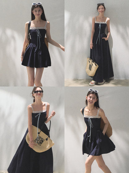 Lace Strap Dress In 2 Lengths