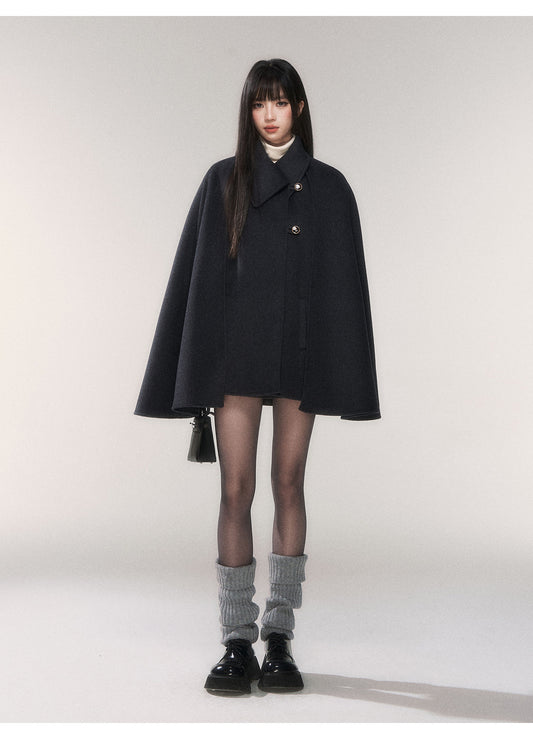 Double-Faced Wool Cape Coat