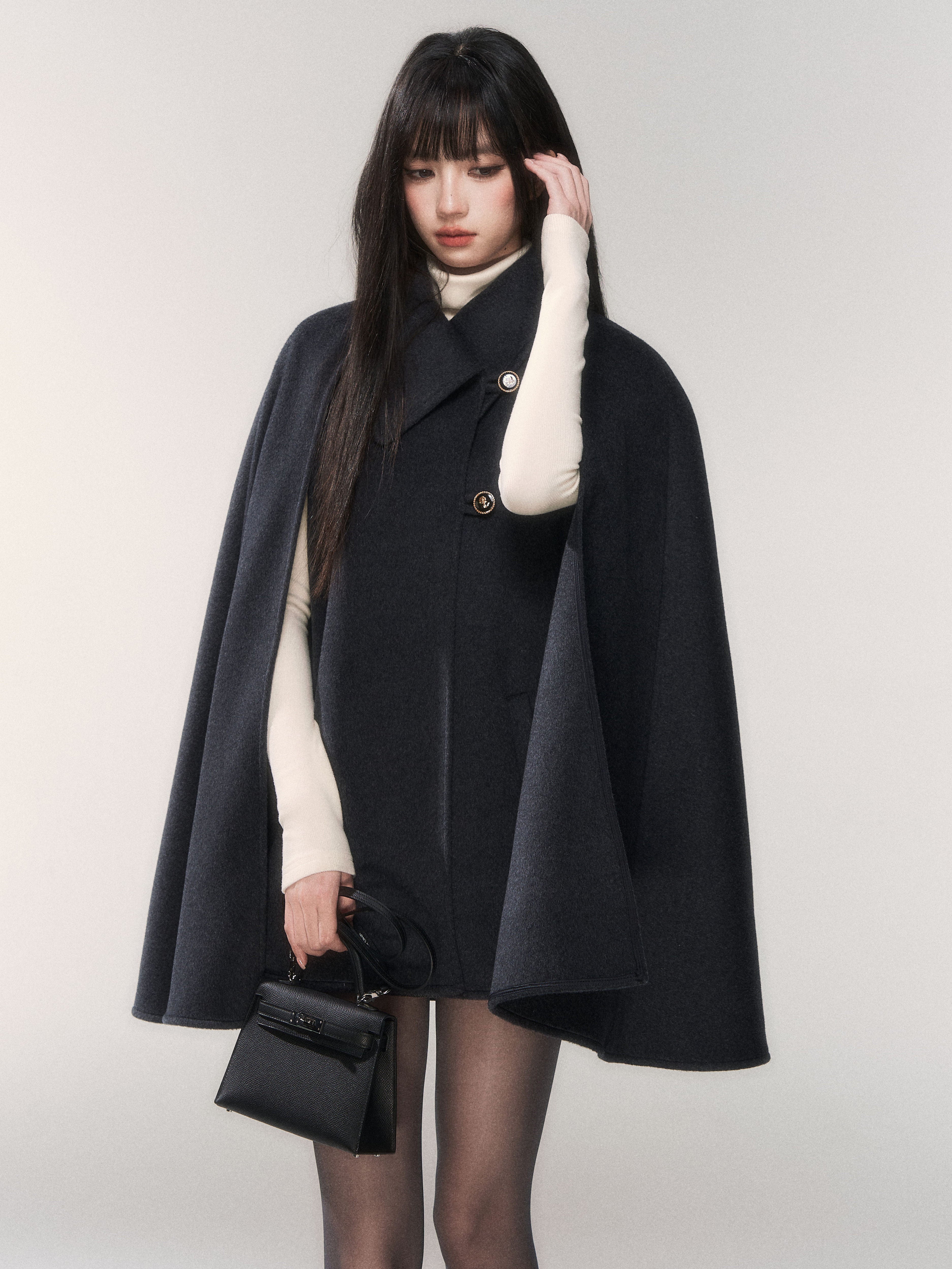 Double-Faced Wool Cape Coat – MILL MINORITY