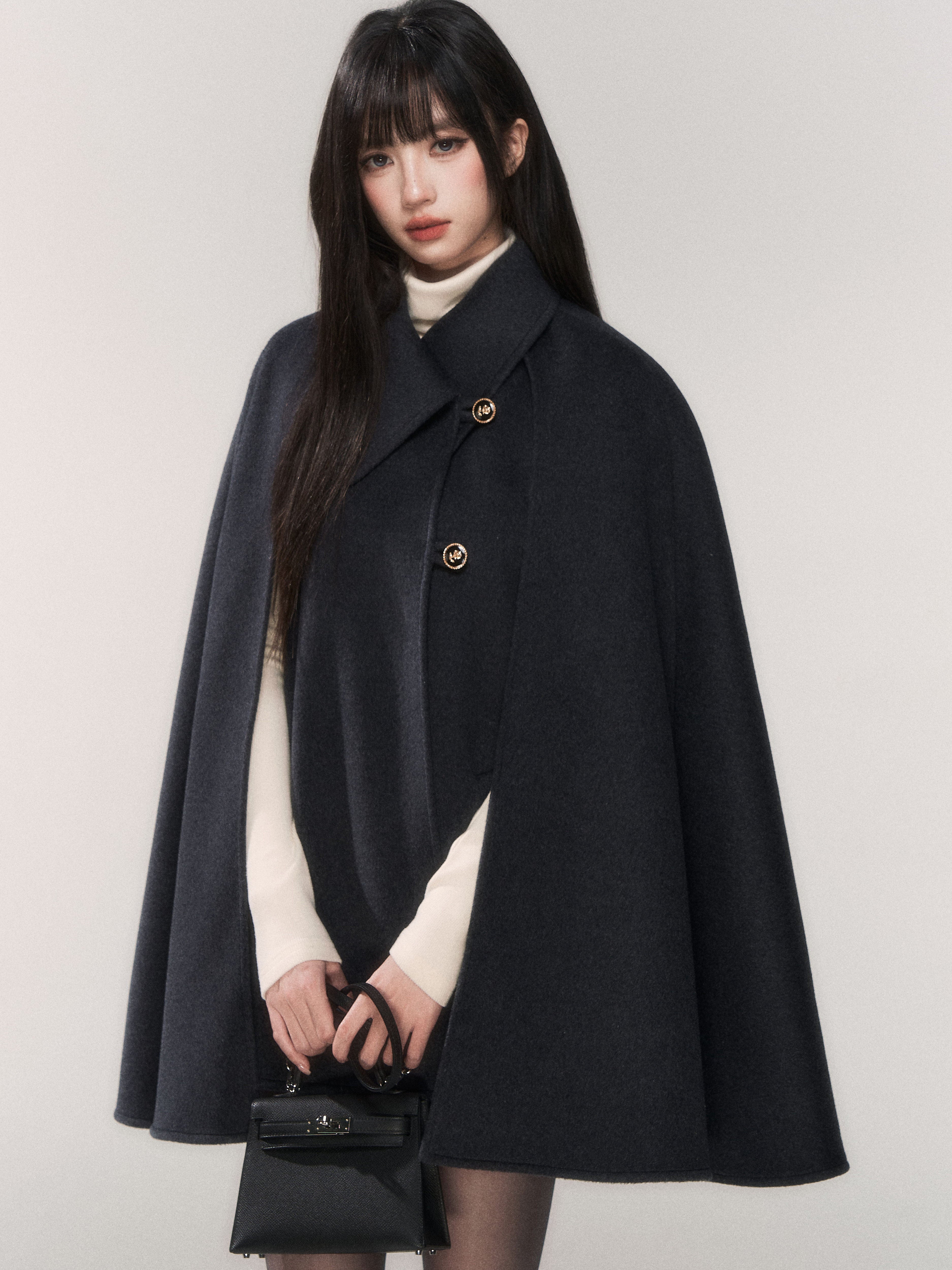 Double-Faced Wool Cape Coat – MILL MINORITY