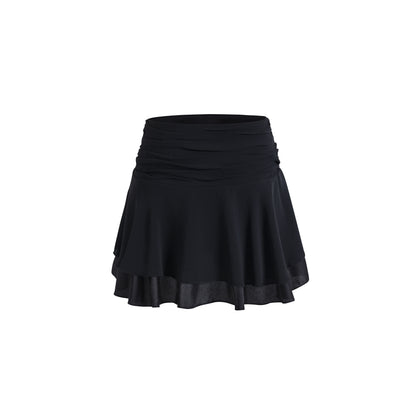 Sleeveless Crop Top With Scarf Detail And Matching Skirt