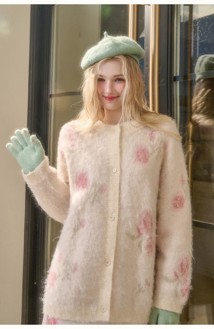 Longline Floral Soft Knit Cardigan