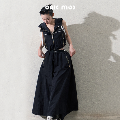Zip-Up Top With Two Sleeve Options & Skirt Or Shorts