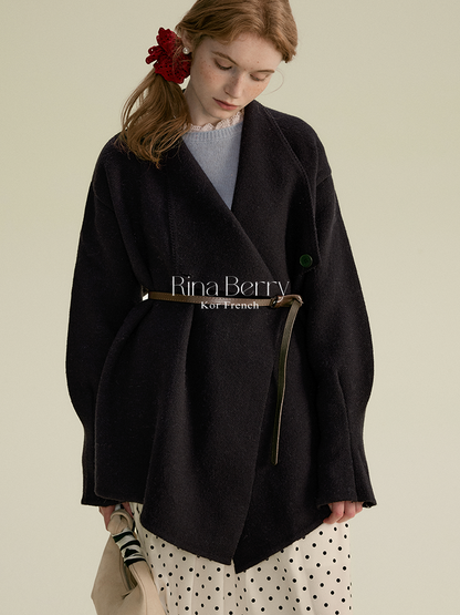 Short Coat With Large Lapels
