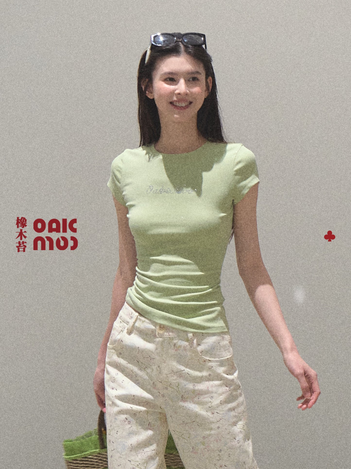Sparkling Fitted Cap-Sleeve T-Shirt