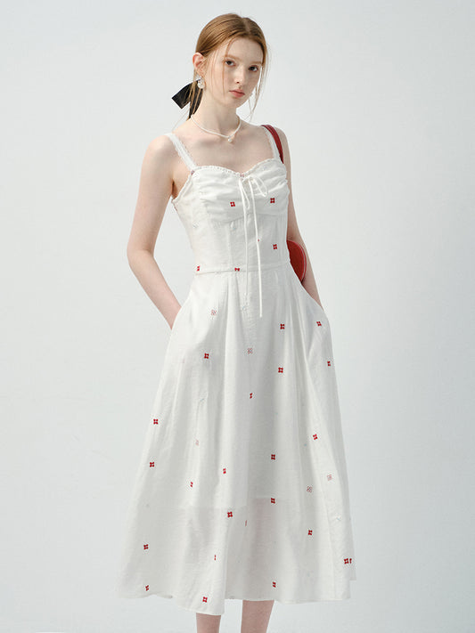 Embroidered Floral Bustier Dress