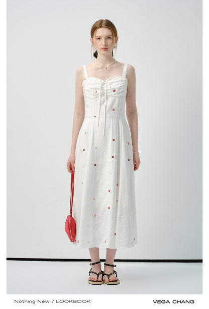 Embroidered Floral Bustier Dress