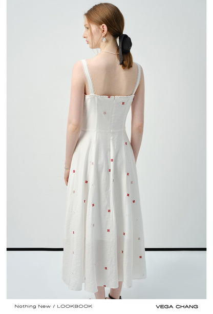 Embroidered Floral Bustier Dress