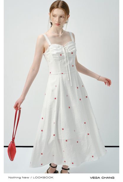 Embroidered Floral Bustier Dress