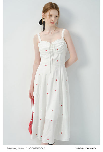 Embroidered Floral Bustier Dress