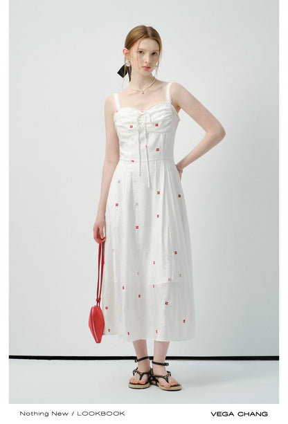 Embroidered Floral Bustier Dress