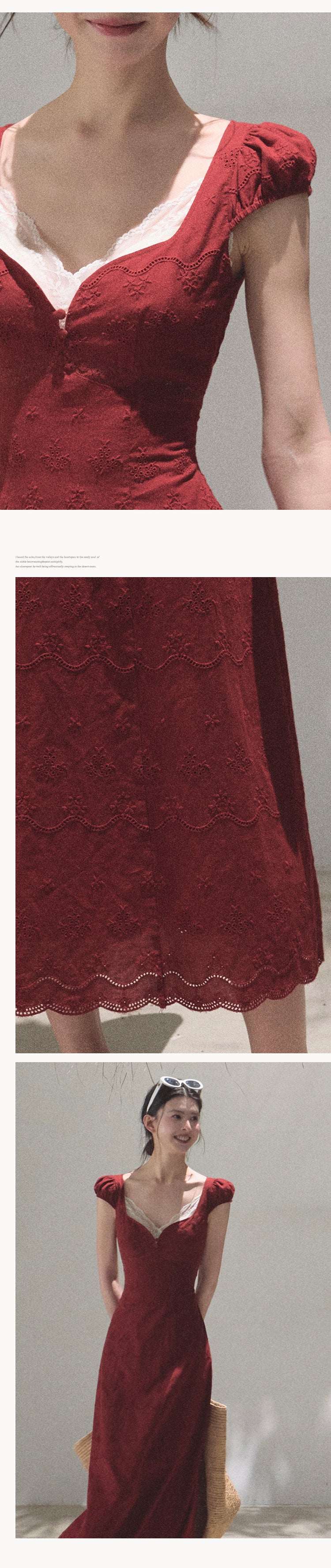 Petite Puff-Sleeve Embroidered Maxi Dress