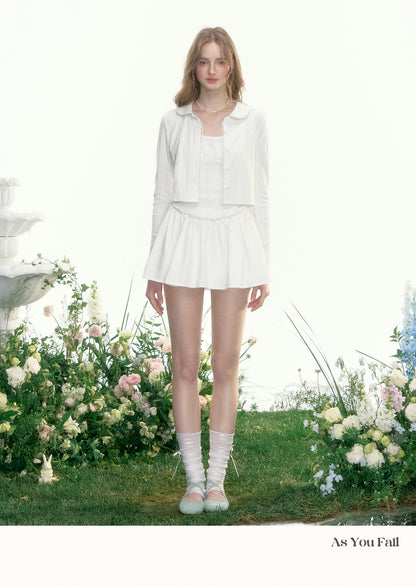 Pointelle Cotton Cardigan & Cami Dress with Shorts