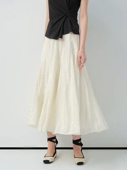 High Waist Skirt In Lyocell-Nylon Blend