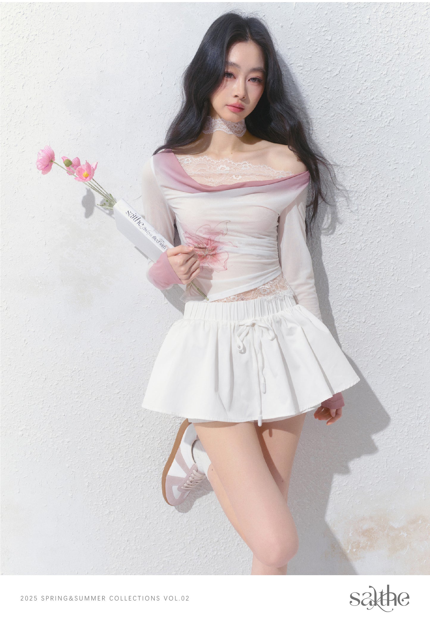 Drawstring Flared Mini Skort