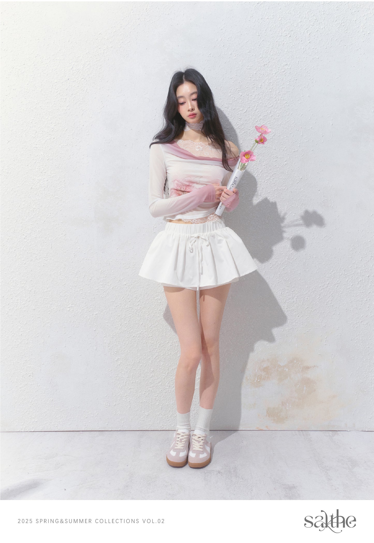 Drawstring Flared Mini Skort