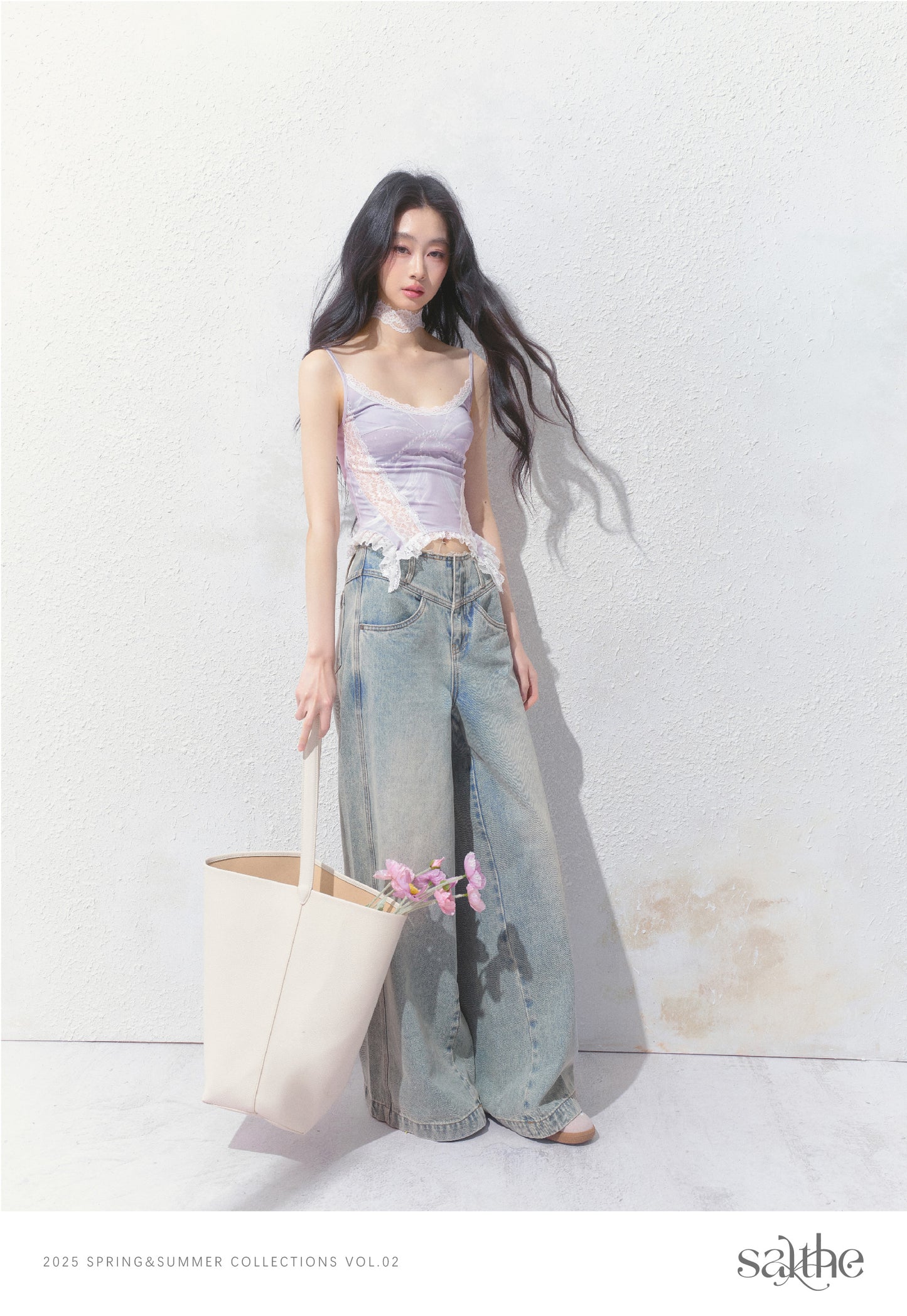 Printed Fitted Camisole With Lace Detail