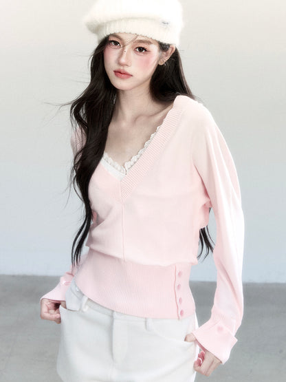 Batwing Sleeve V-Neck Top & Cami Top