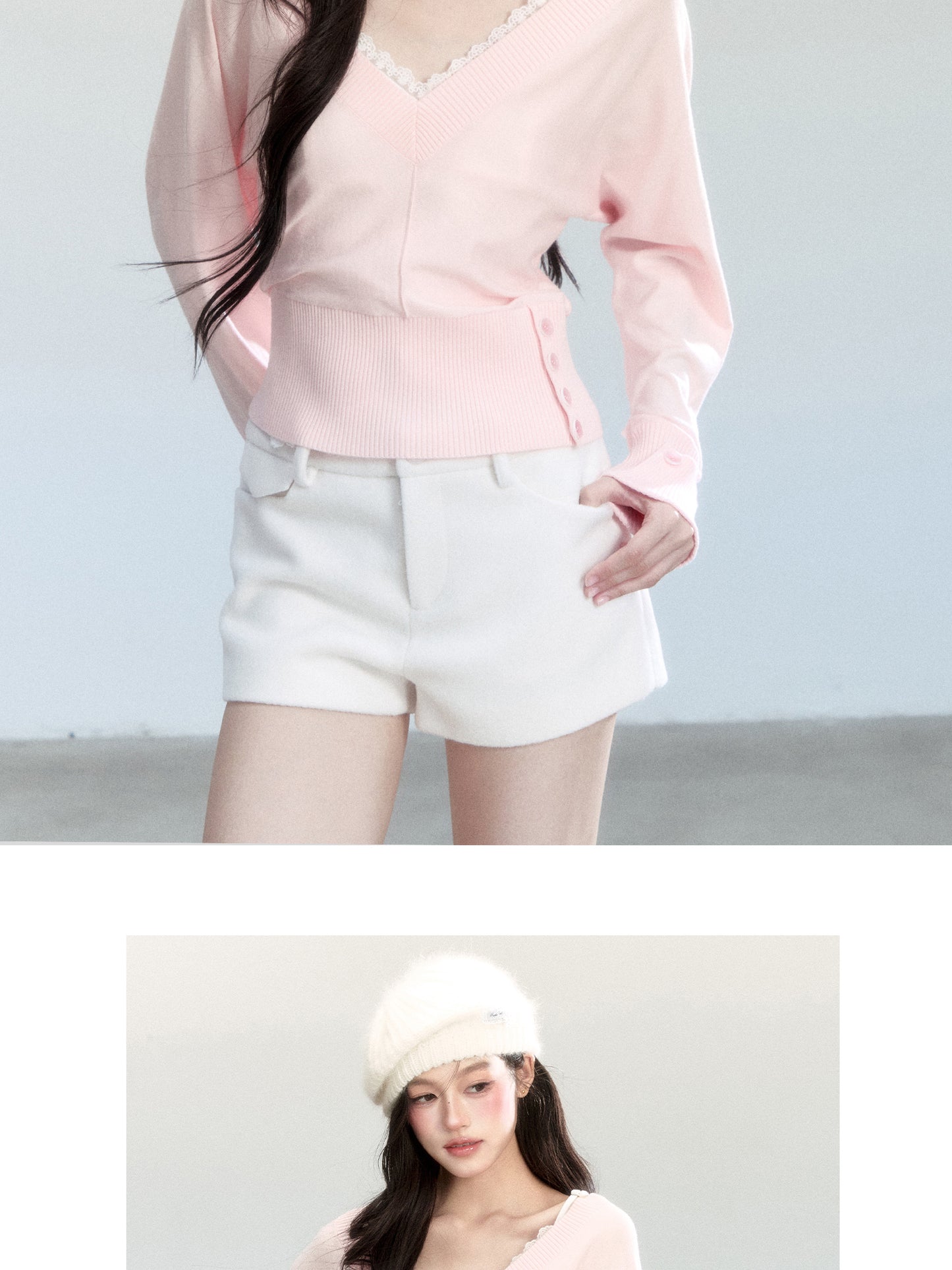 Batwing Sleeve V-Neck Top & Cami Top