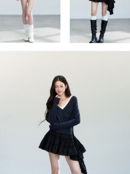 Batwing Sleeve V-Neck Top & Cami Top