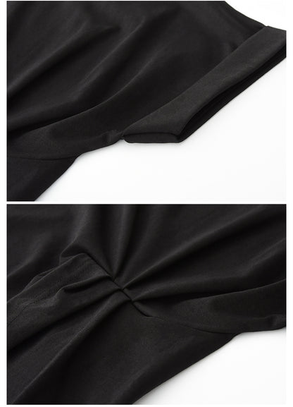Asymmetric Ruched-Front T-Shirt