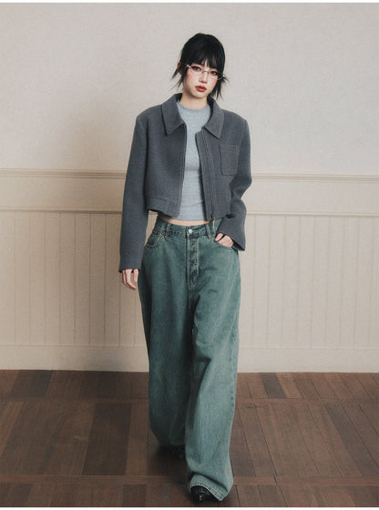 Structured Cropped Zip Jacket