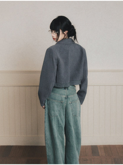 Structured Cropped Zip Jacket