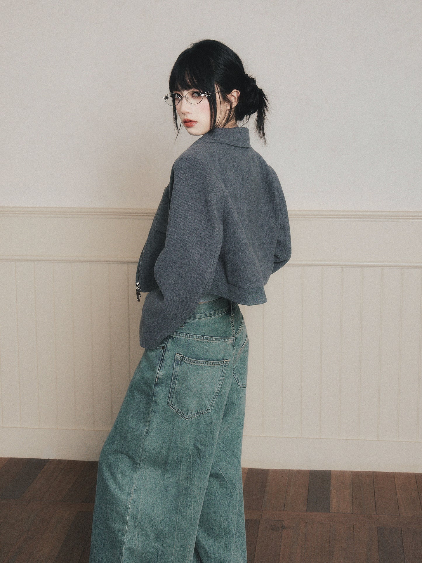 Structured Cropped Zip Jacket