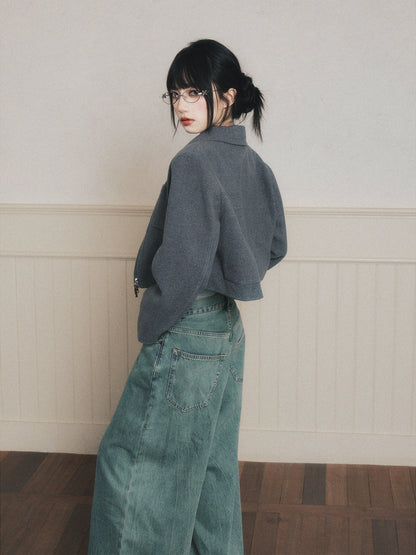 Structured Cropped Zip Jacket