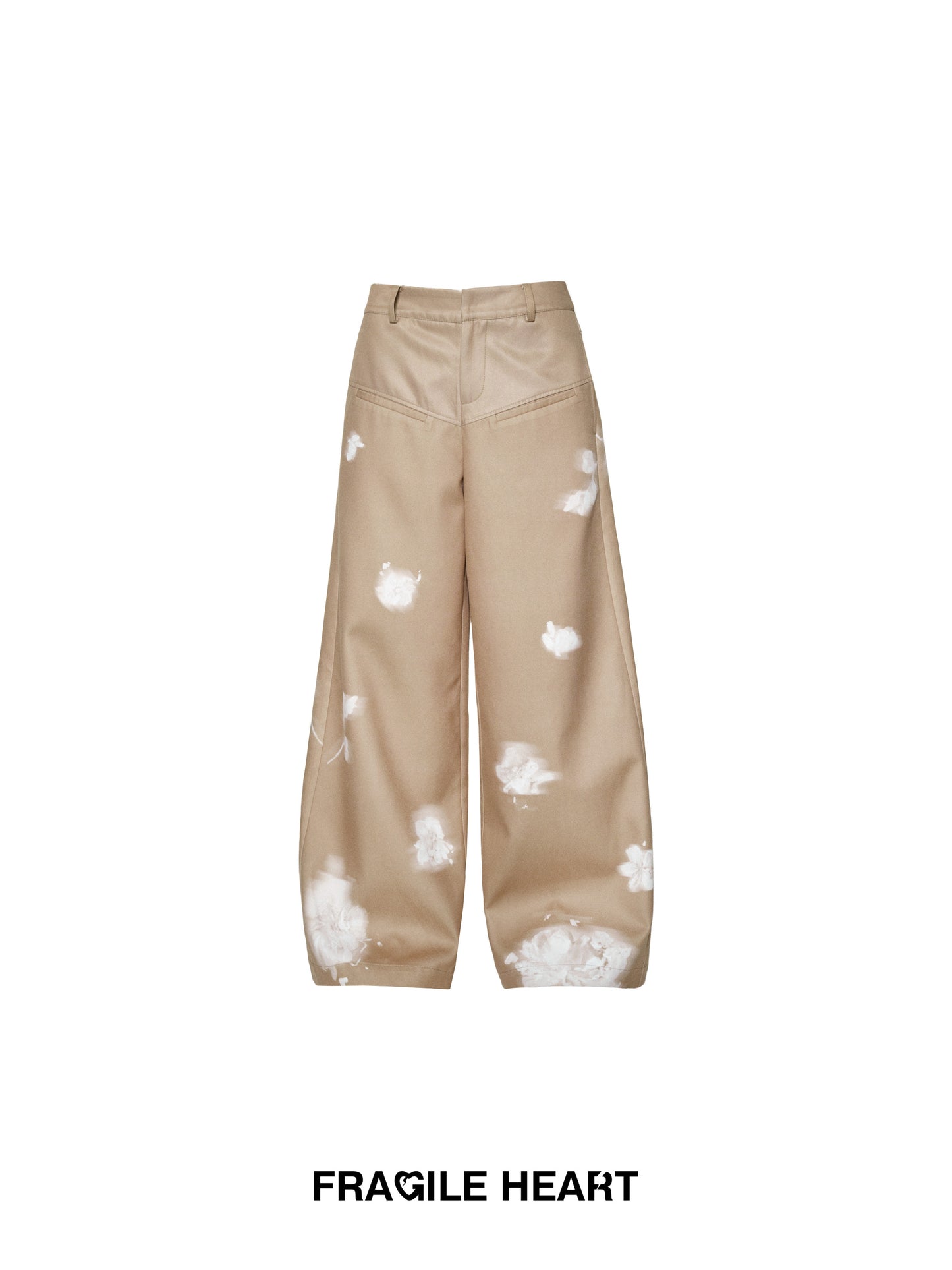Asymmetric Foldover Floral Tube Top & Wide-Leg Pants