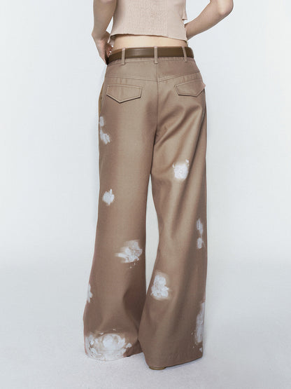 Asymmetric Foldover Floral Tube Top & Wide-Leg Pants