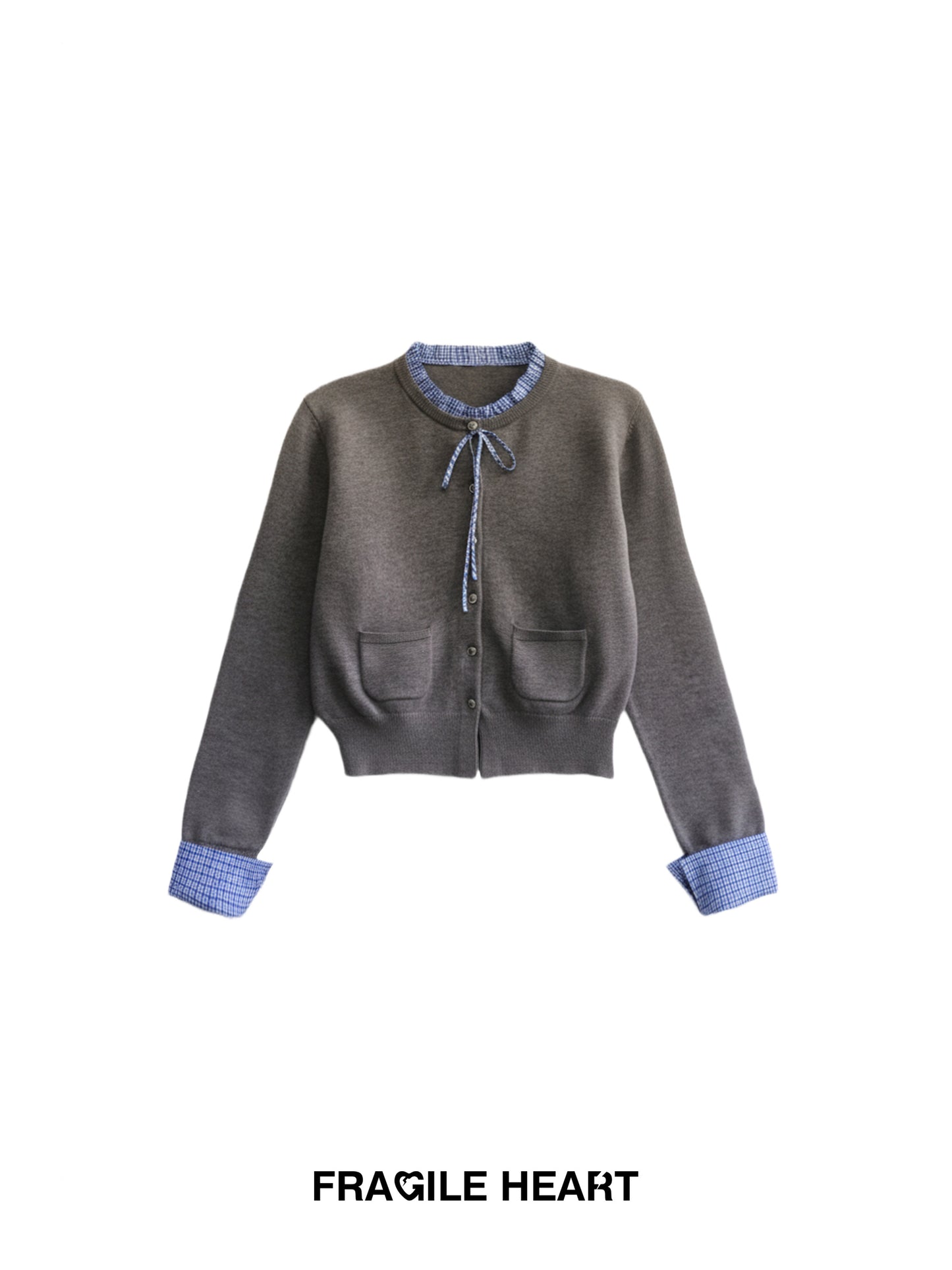 Cuffed Sleeve Ruffle Neck Cardigan & Skirt