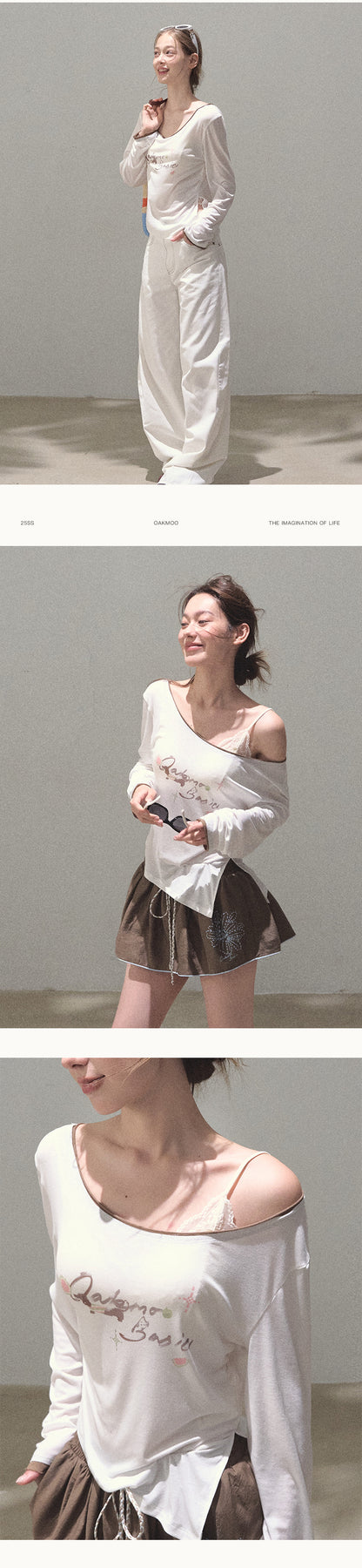 Side Slit Wide Neck Printed Tee