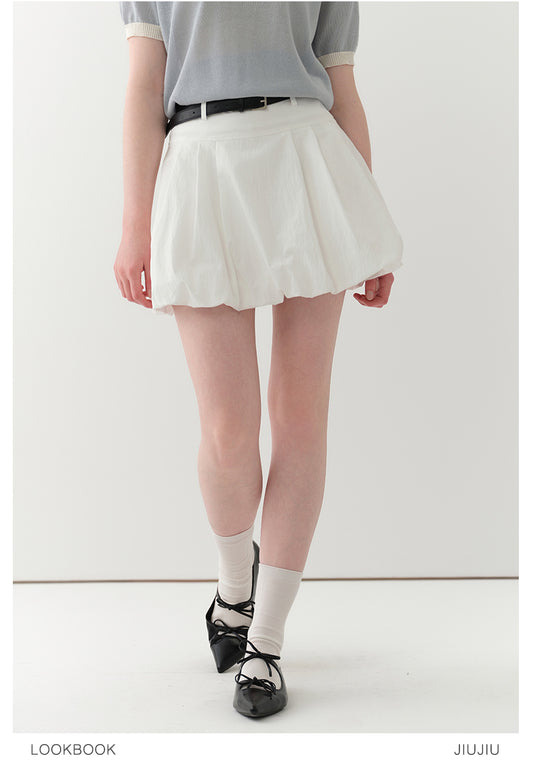 High-Waist Bubble Skirt In Cotton-Nylon Blend
