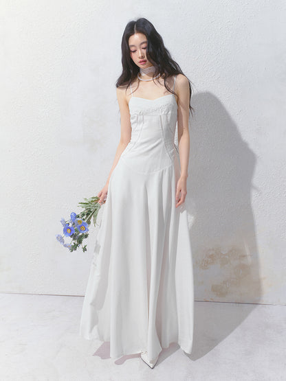 Flowy Embroidered Dress & Slim Fit Sheer Shirt