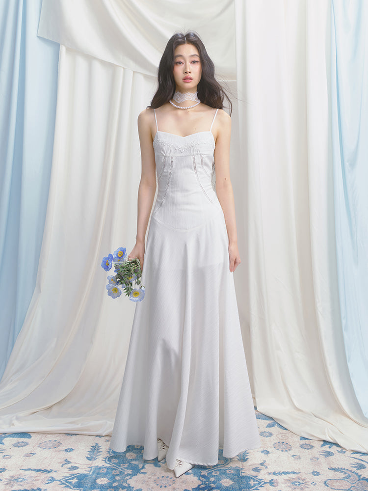Flowy Embroidered Dress & Slim Fit Sheer Shirt