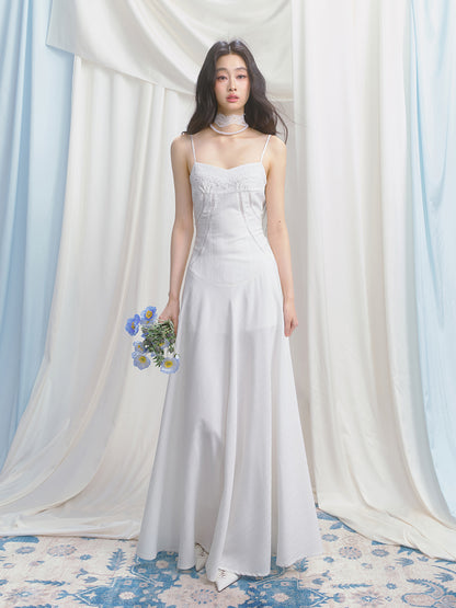 Flowy Embroidered Dress & Slim Fit Sheer Shirt