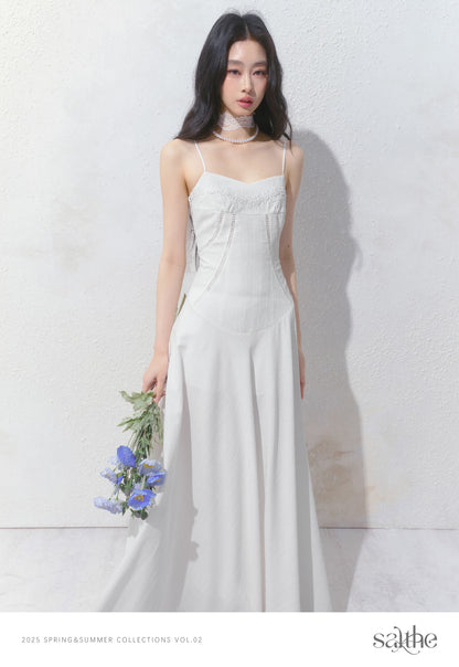 Flowy Embroidered Dress & Slim Fit Sheer Shirt