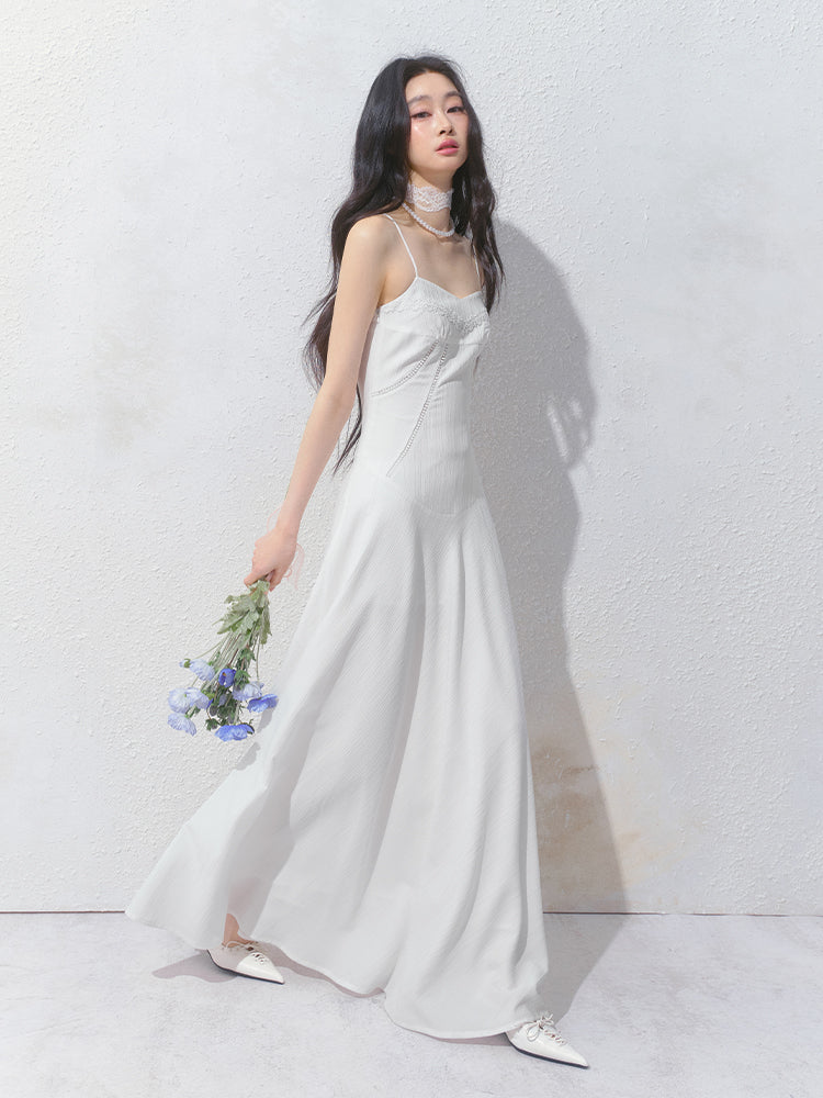 Flowy Embroidered Dress & Slim Fit Sheer Shirt