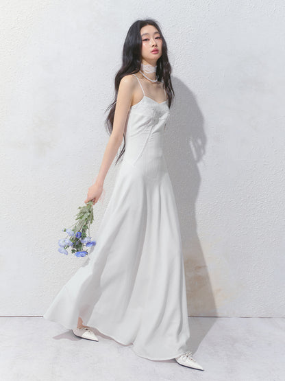 Flowy Embroidered Dress & Slim Fit Sheer Shirt