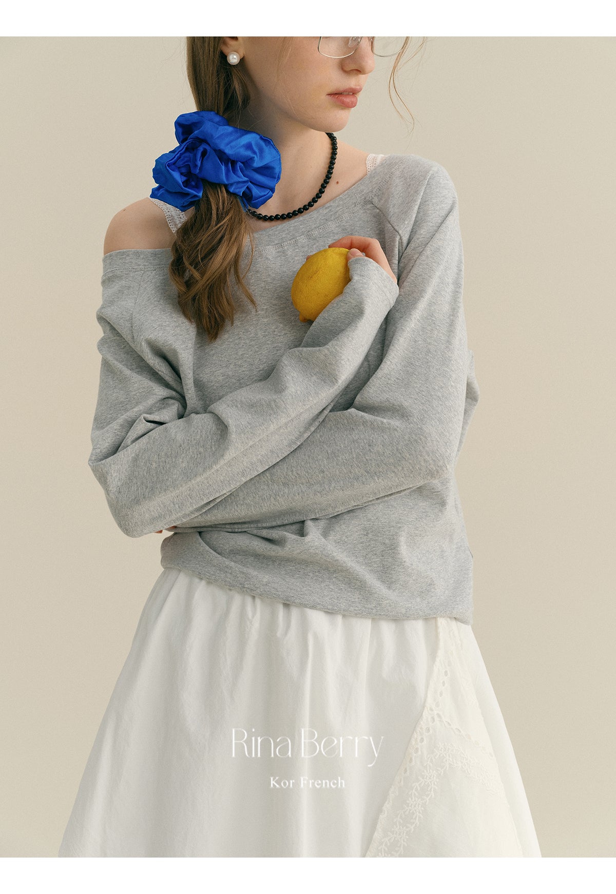 Basic Cotton Pullover With Wide Neckline