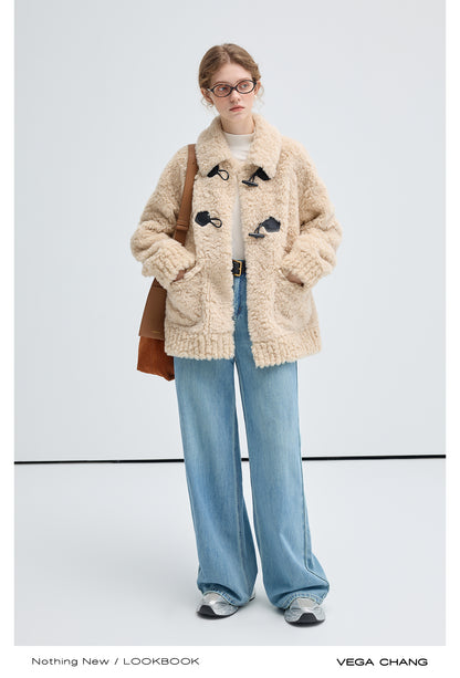 Relaxed Fit Soft Faux Fur Toggle Jacket