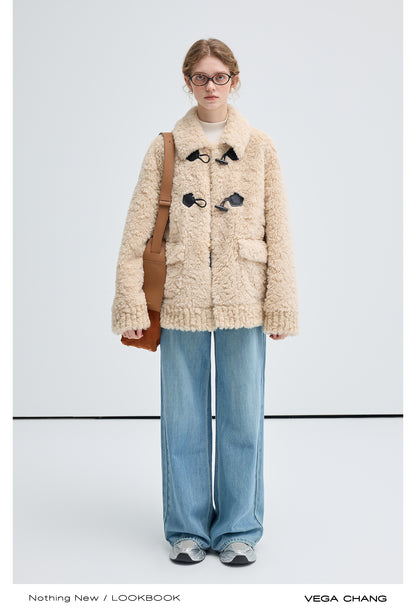 Relaxed Fit Soft Faux Fur Toggle Jacket