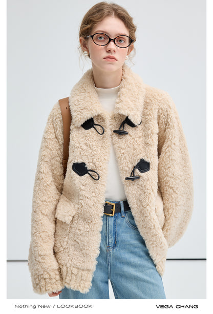 Relaxed Fit Soft Faux Fur Toggle Jacket