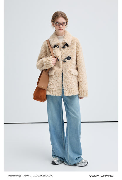 Relaxed Fit Soft Faux Fur Toggle Jacket